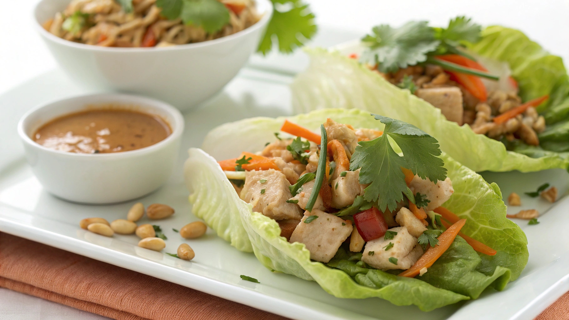 Healthy Thai Chicken Lettuce Wraps