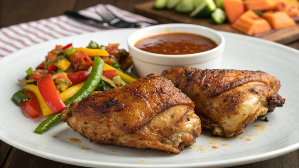 Crispy chicken thighs better than KFC.