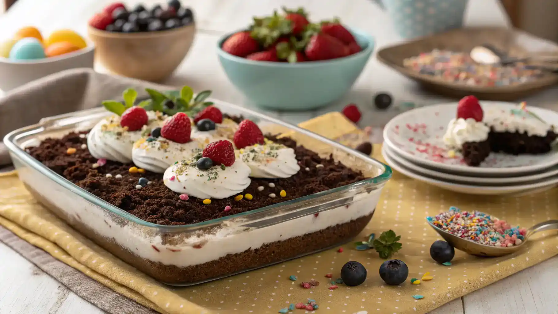 How to serve Easter Dirt Cake Casserole