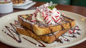 Peppermint Protein French Toast with toppings