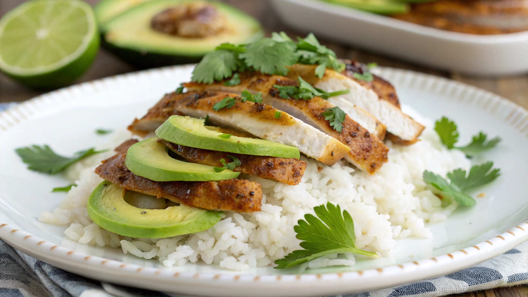 Honey Lime Chicken & Avocado Rice Stack