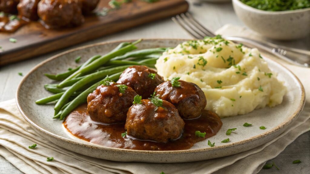 How to Serve Crockpot Salisbury Steak Meatballs