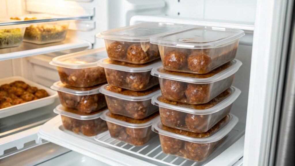 Make Ahead and Storage for Crockpot Salisbury Steak Meatballs