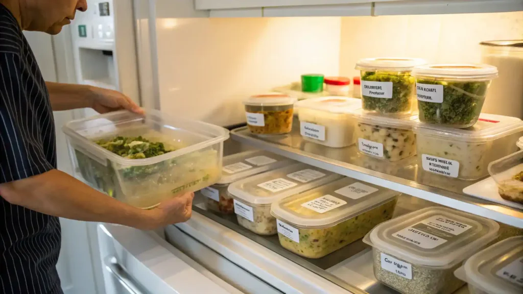 Storing green chile garlic cheese leftovers