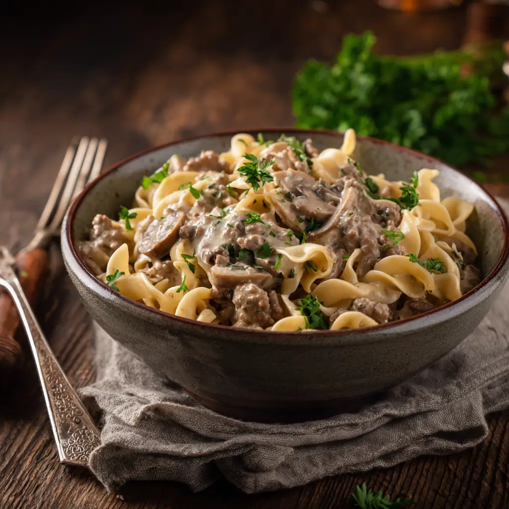 Easy Ground Beef Stroganoff