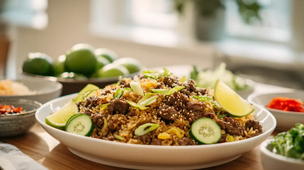 Onion Beef Fried Rice Recipe