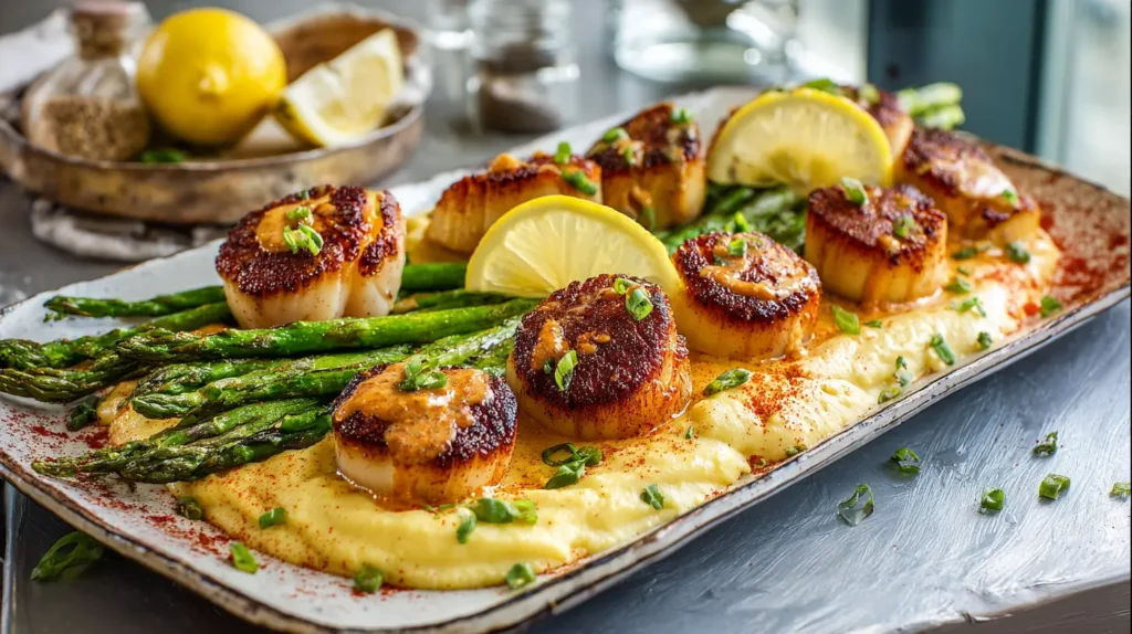 Seared Scallops with Spicy Cajun Cream Sauce