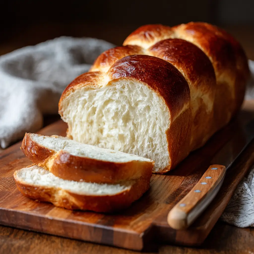 Soft Milk Bread loaf with fluffy interior