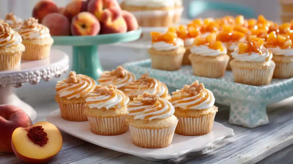 Honey Peach Cream Cheese Cupcakes