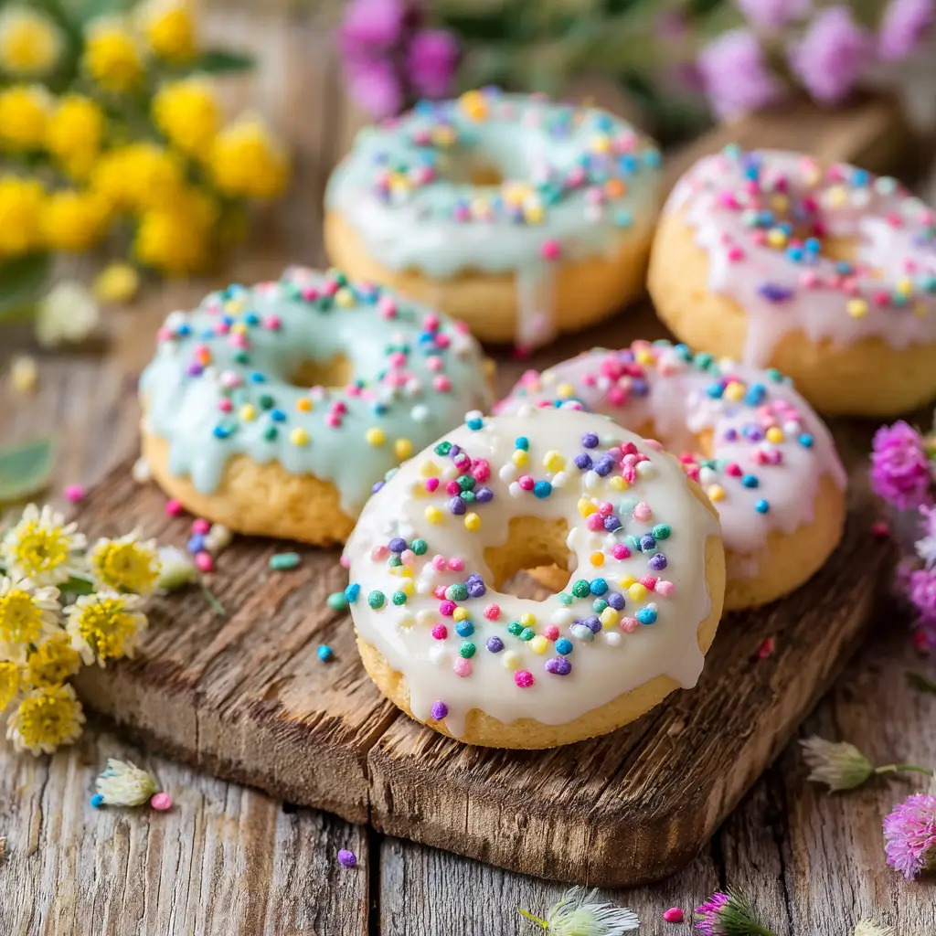 Italian Easter cookies with pastel glaze and sprinkles