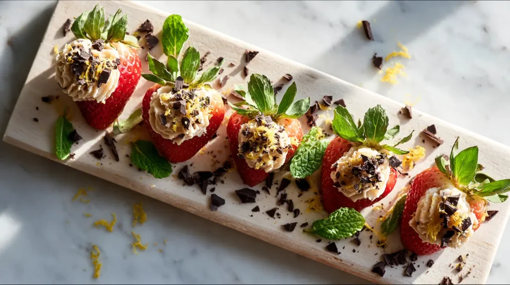 Cookie Butter Cheesecake Stuffed Strawberries