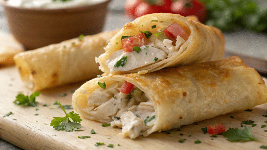 cream cheese chicken Taquitos