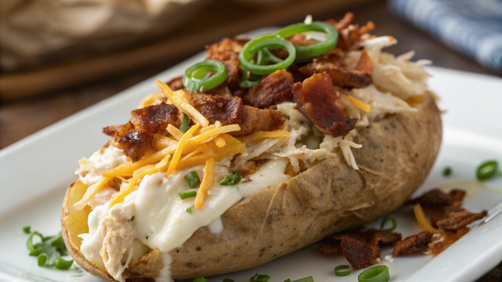 Crack Chicken Stuffed Baked Potatoes