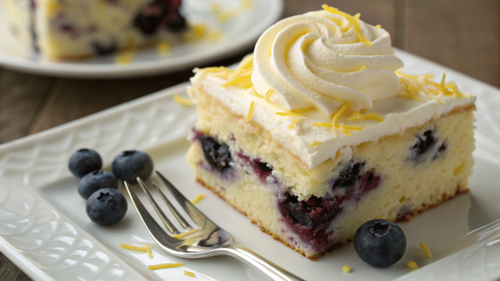 Blueberry Cake with Lemon Cream Cheese Frosting