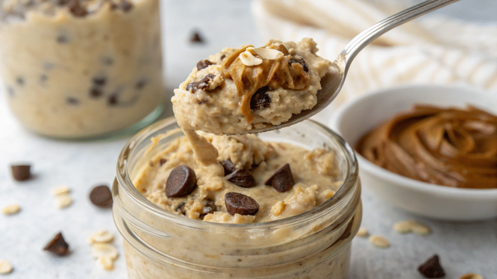 healthy cookie dough overnight oats