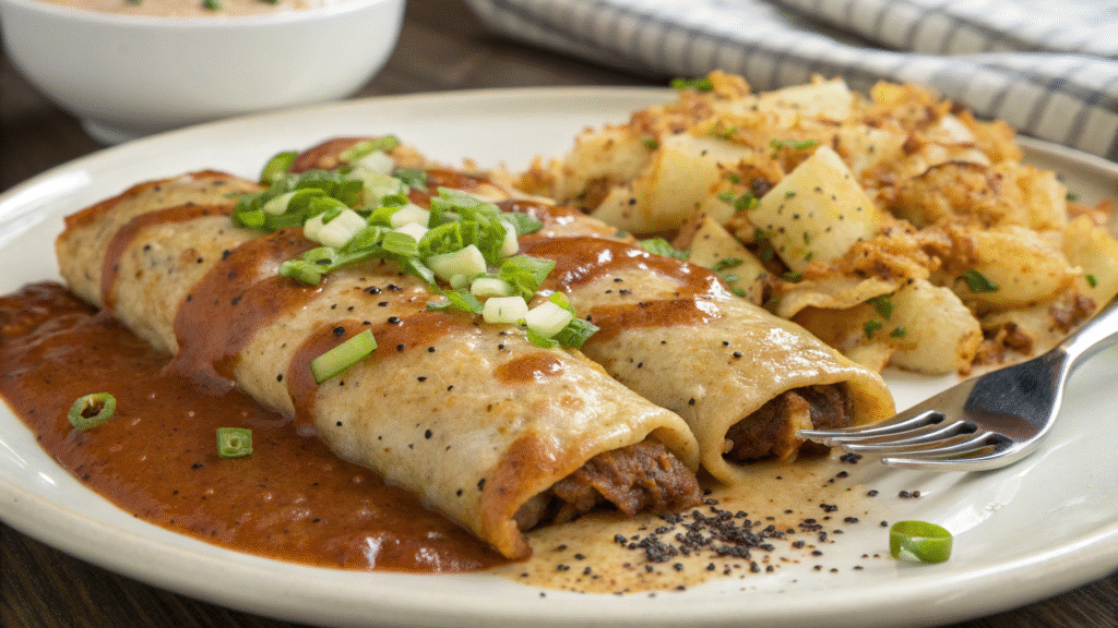 Southern Breakfast Enchiladas with Sausage Gravy