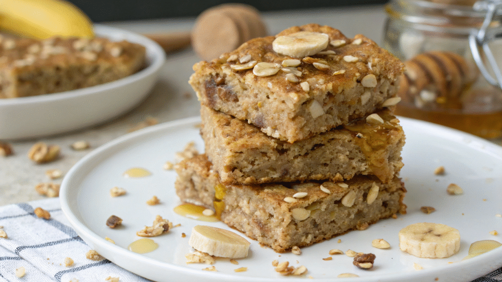 healthy banana oatmeal bars