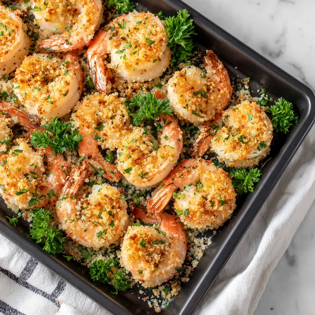 Golden Shrimp Casino on Baking Sheet