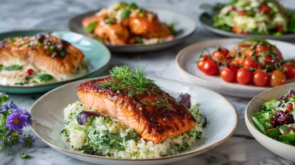 Keto Diet Grilled Salmon with Garlic Butter And Broccoli