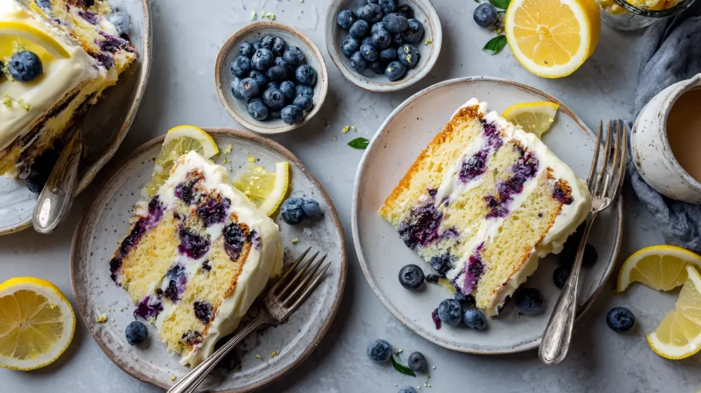 Blueberry Cake With Lemon Cream Cheese Frosting