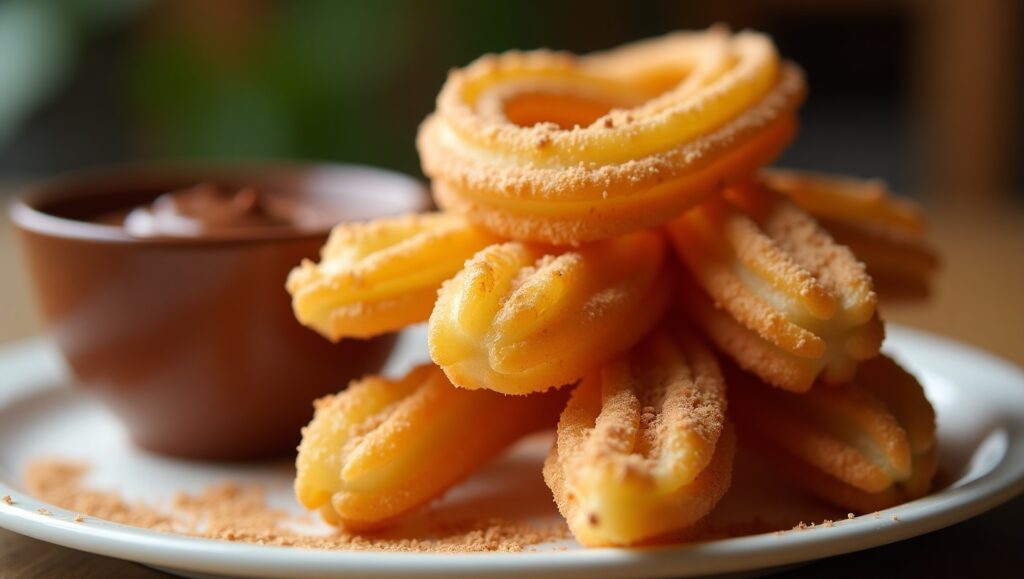 Making churros dough in a saucepan