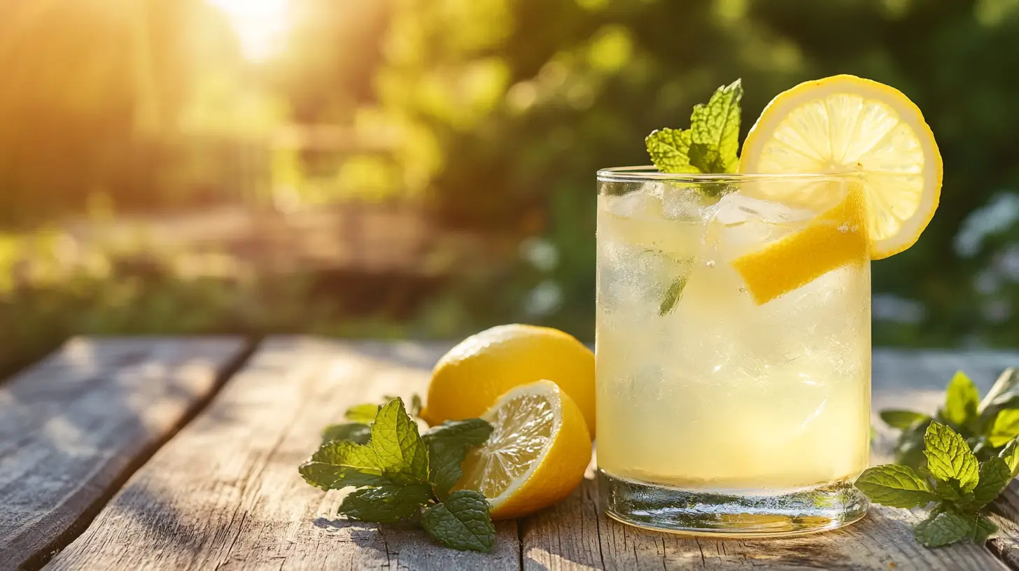 Deep Eddy Lemon Vodka cocktail with lemon and mint garnish