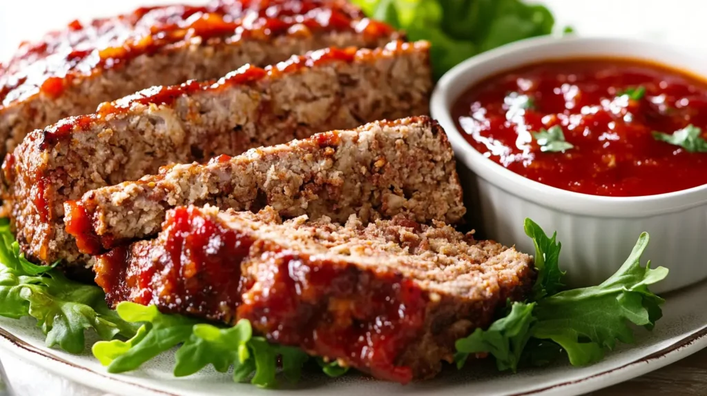 Meatloaf slices for sandwiches with dip