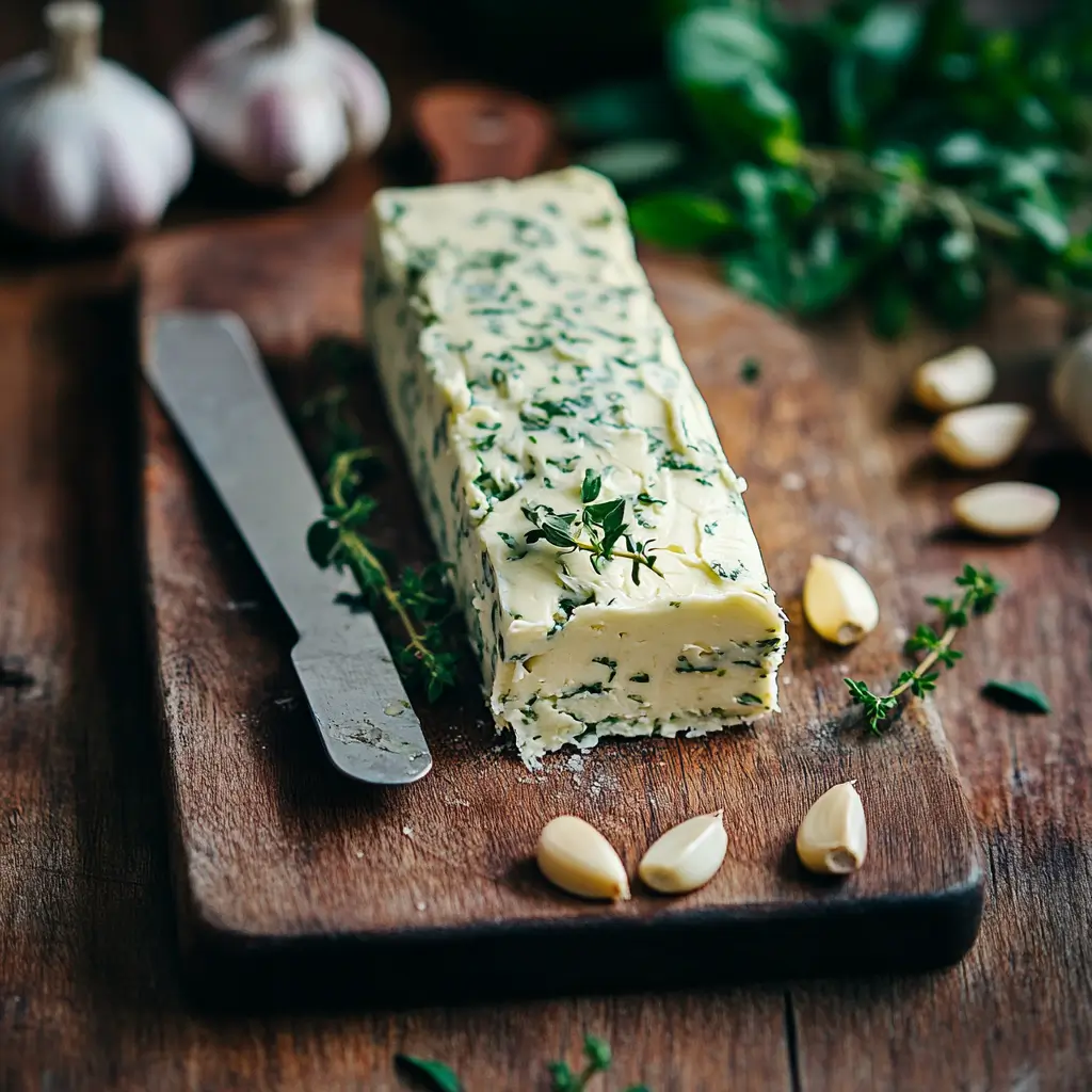 garlic herb butter with fresh herbs and garlic