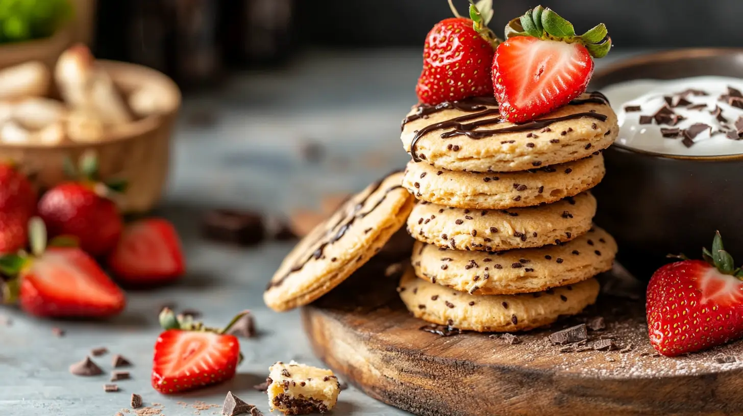 biskuat biscuits with fruit and yogurt dip