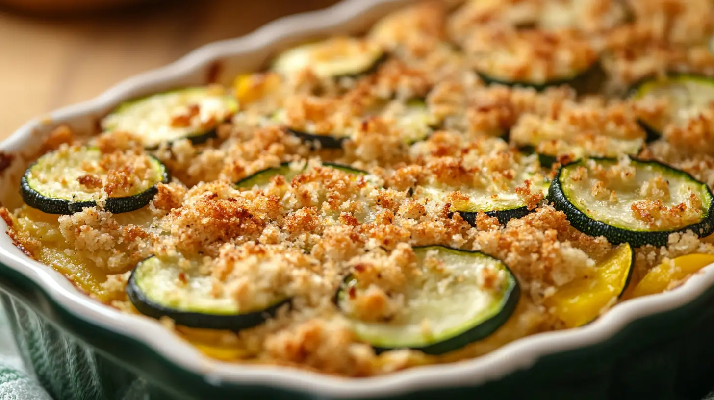 Golden zucchini and squash casserole fresh