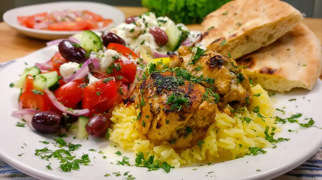 Greek Chicken with Lemon Rice