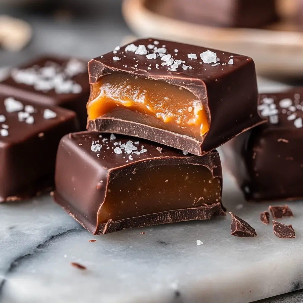 Gooey caramel-filled chocolate