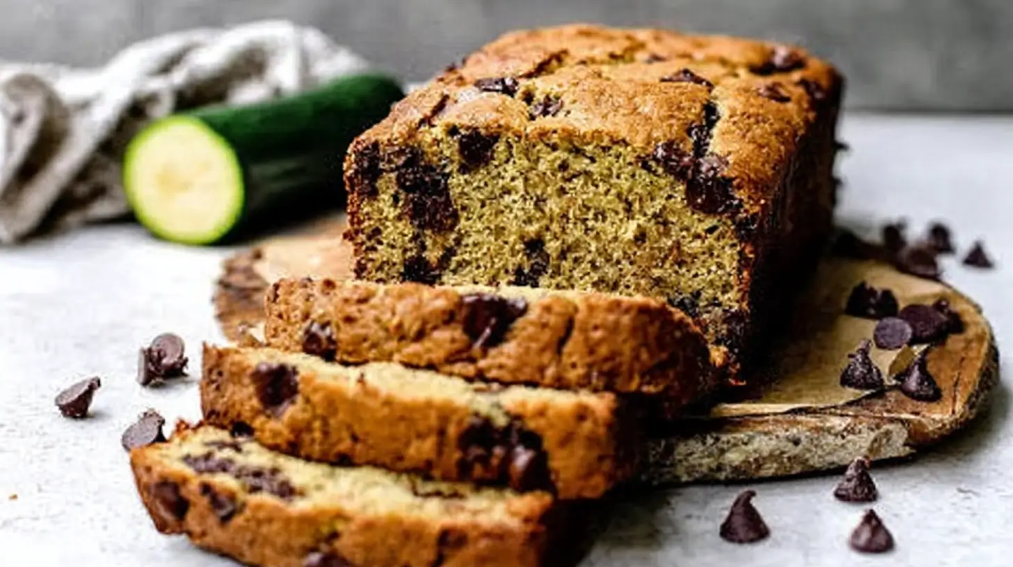 Chocolate chip zucchini bread sliced