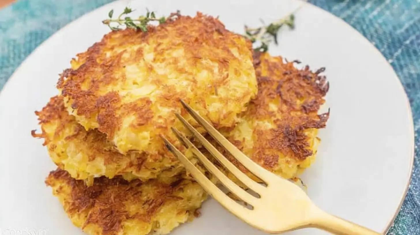 Golden squash patties with parsley and dipping sauce