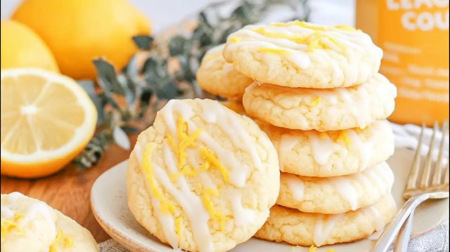 Platter of lemon sugar cookies with zest and sugar
