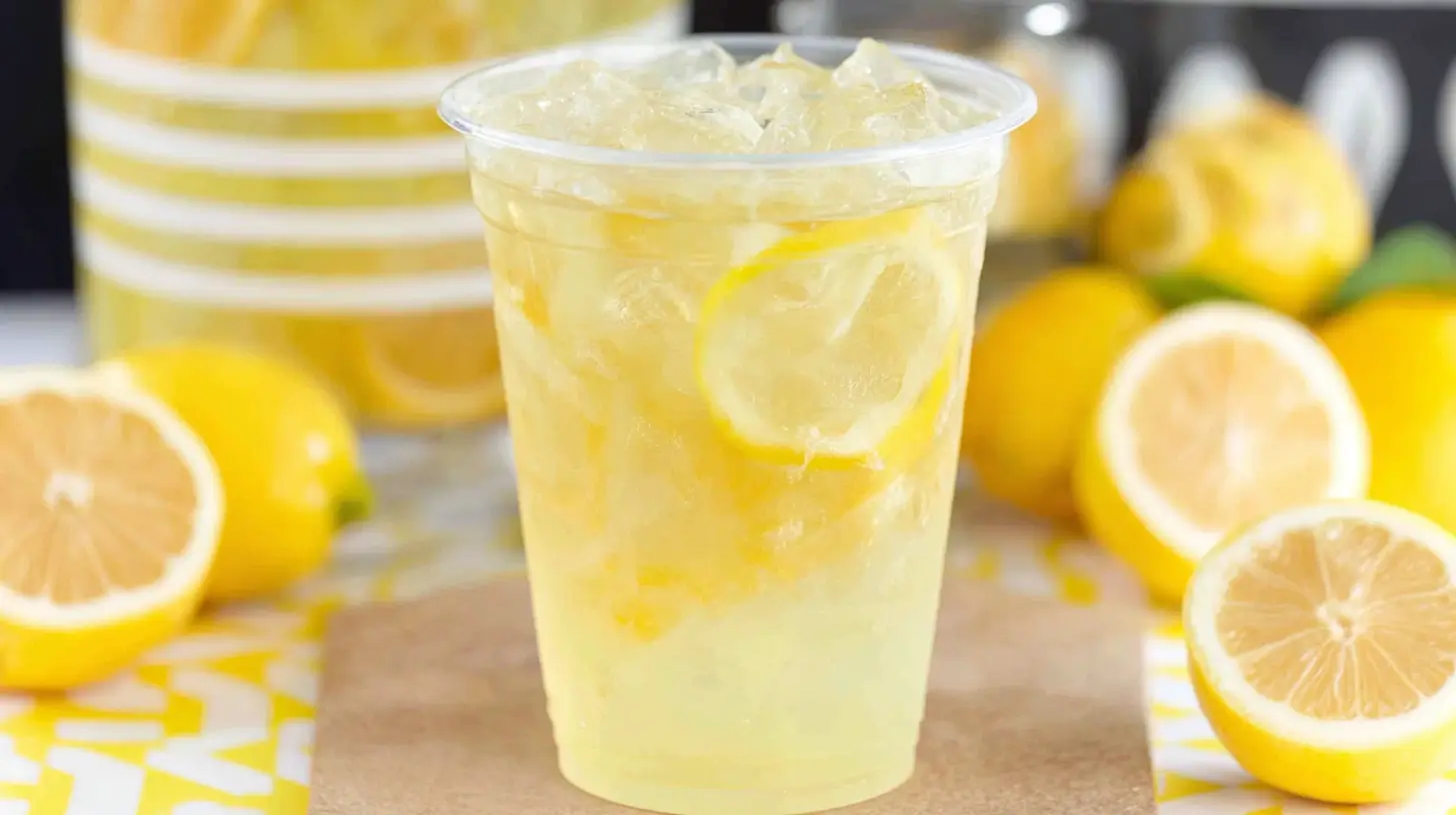 Hand-shaken State Fair Lemonade in a plastic carnival cup