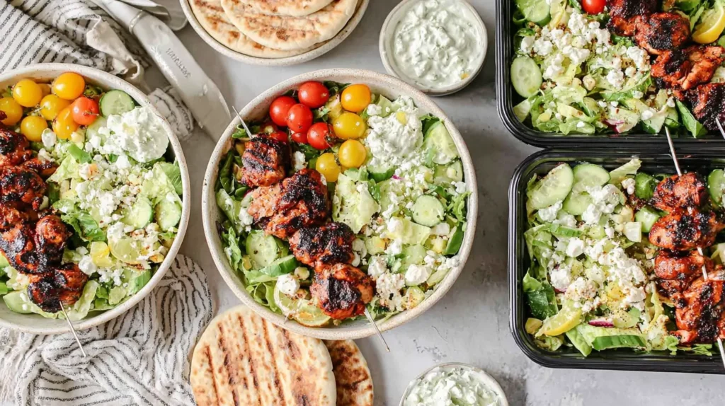 BBQ Chicken Skewer Salad