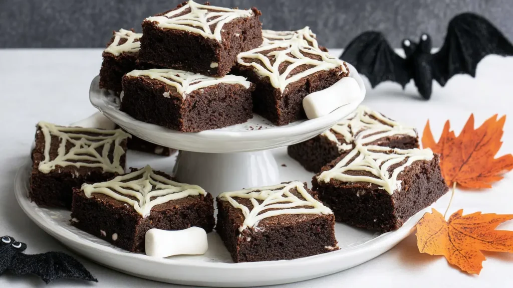 Spider Web Halloween Brownies