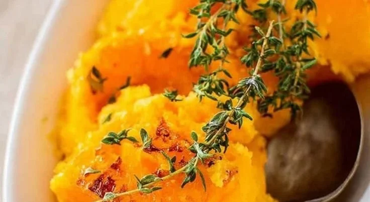 Oven roasted butternut squash seasoned and ready to serve.