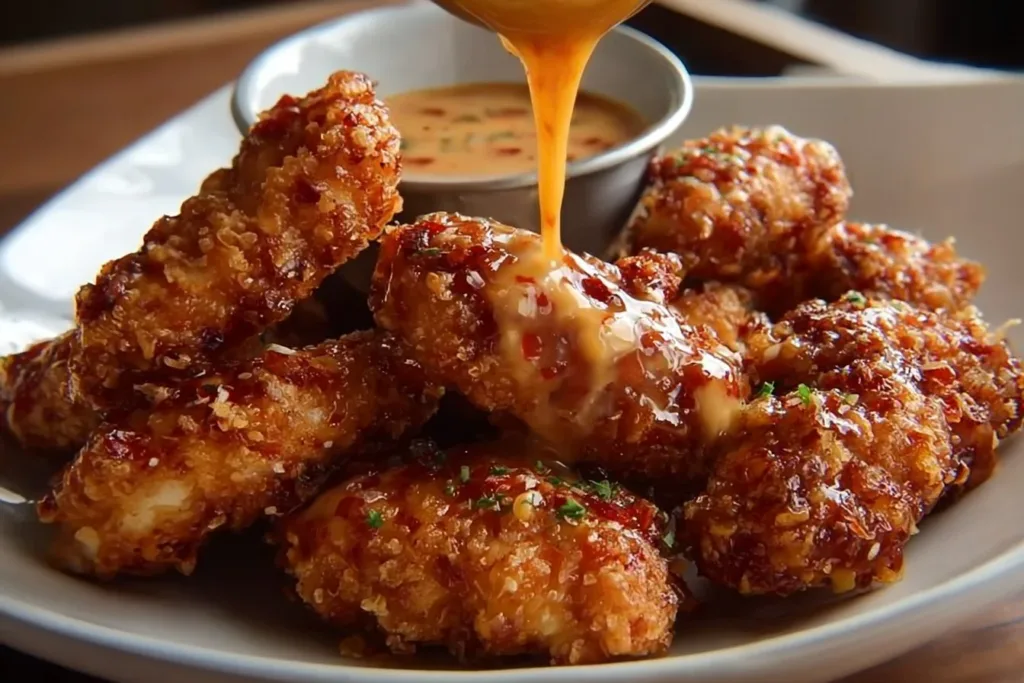 Crunchy Chicken served with delicious Bang Bang Sauce