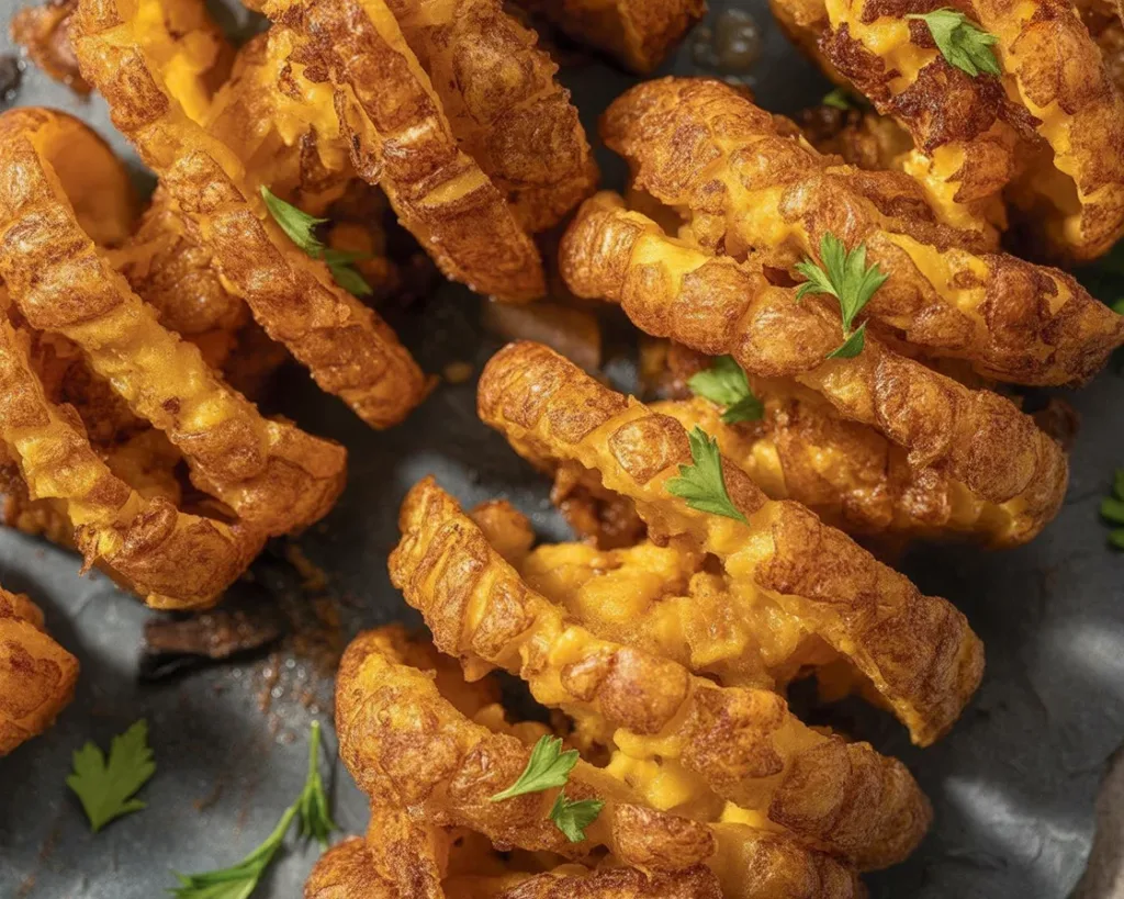 Crispy tornado potatoes on a stick, a fun spiral-cut side dish with various seasonings.