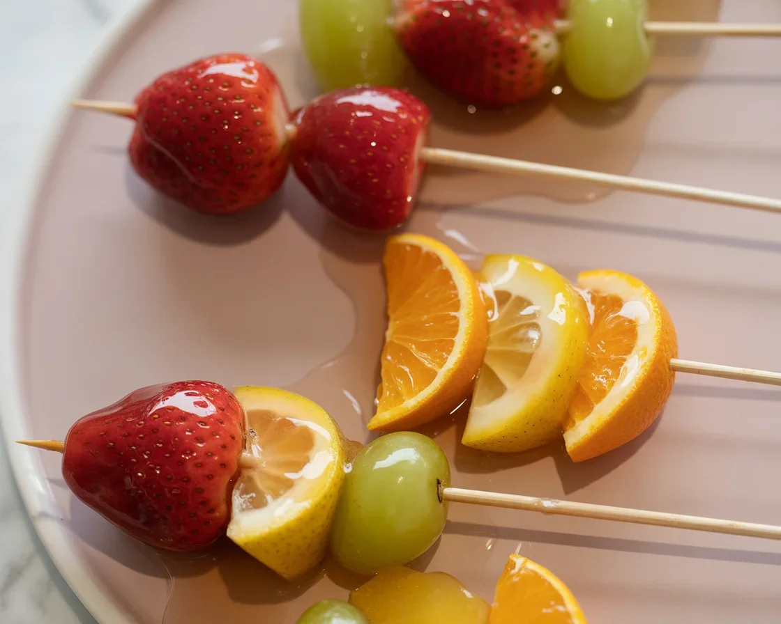 Tanghulu - Candied fruit skewers coated in a crispy sugar shell, a Chinese delicacy.