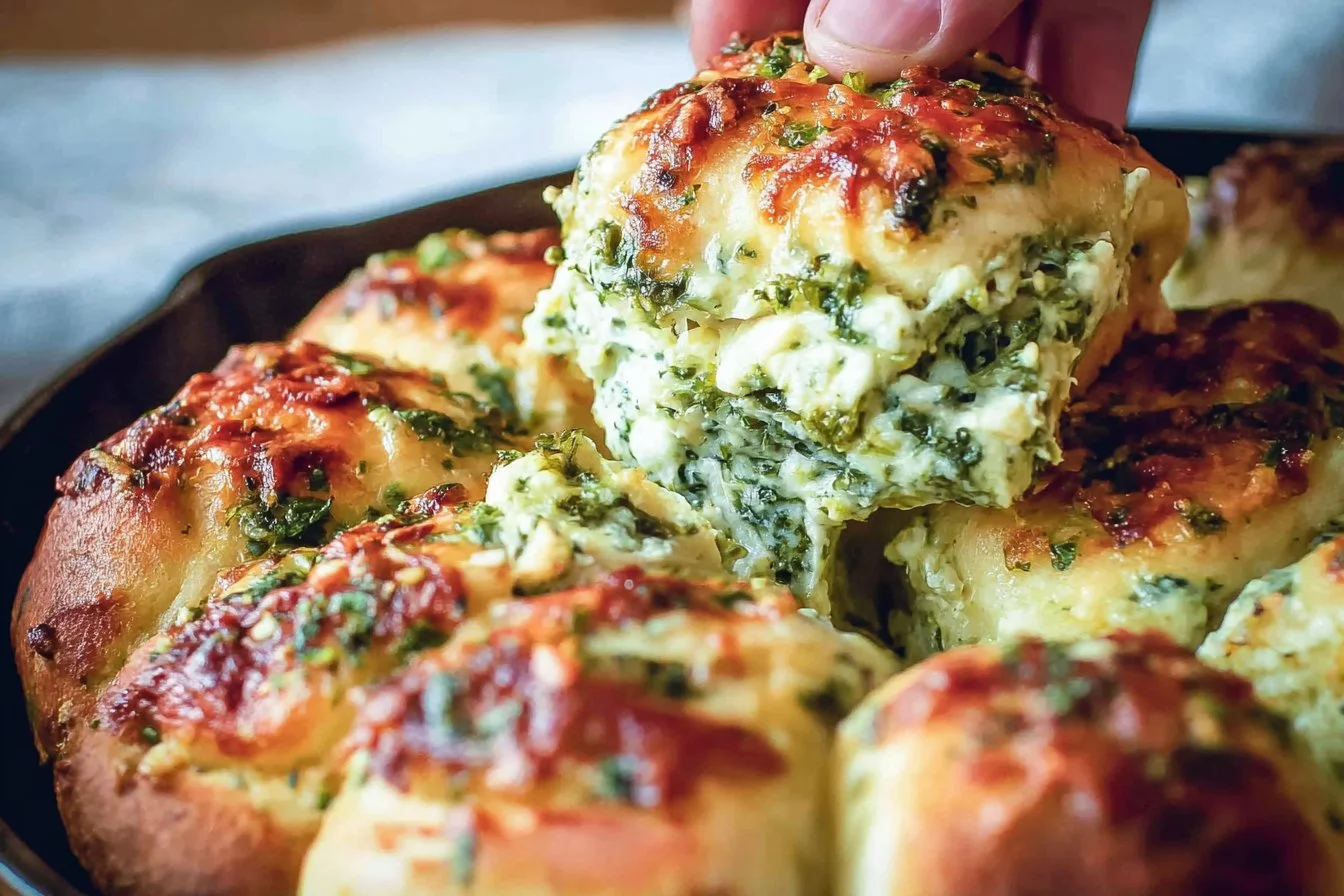Keto Spinach Dip Pull-Apart Rolls