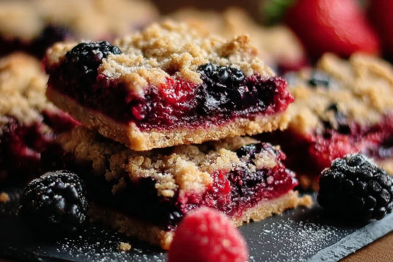 Triple Berry Crumble Bars