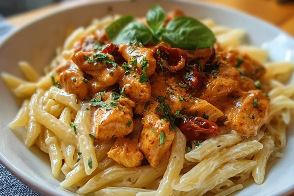 Easy Marry Me Chicken Pasta recipe with creamy sauce and flavorful herbs