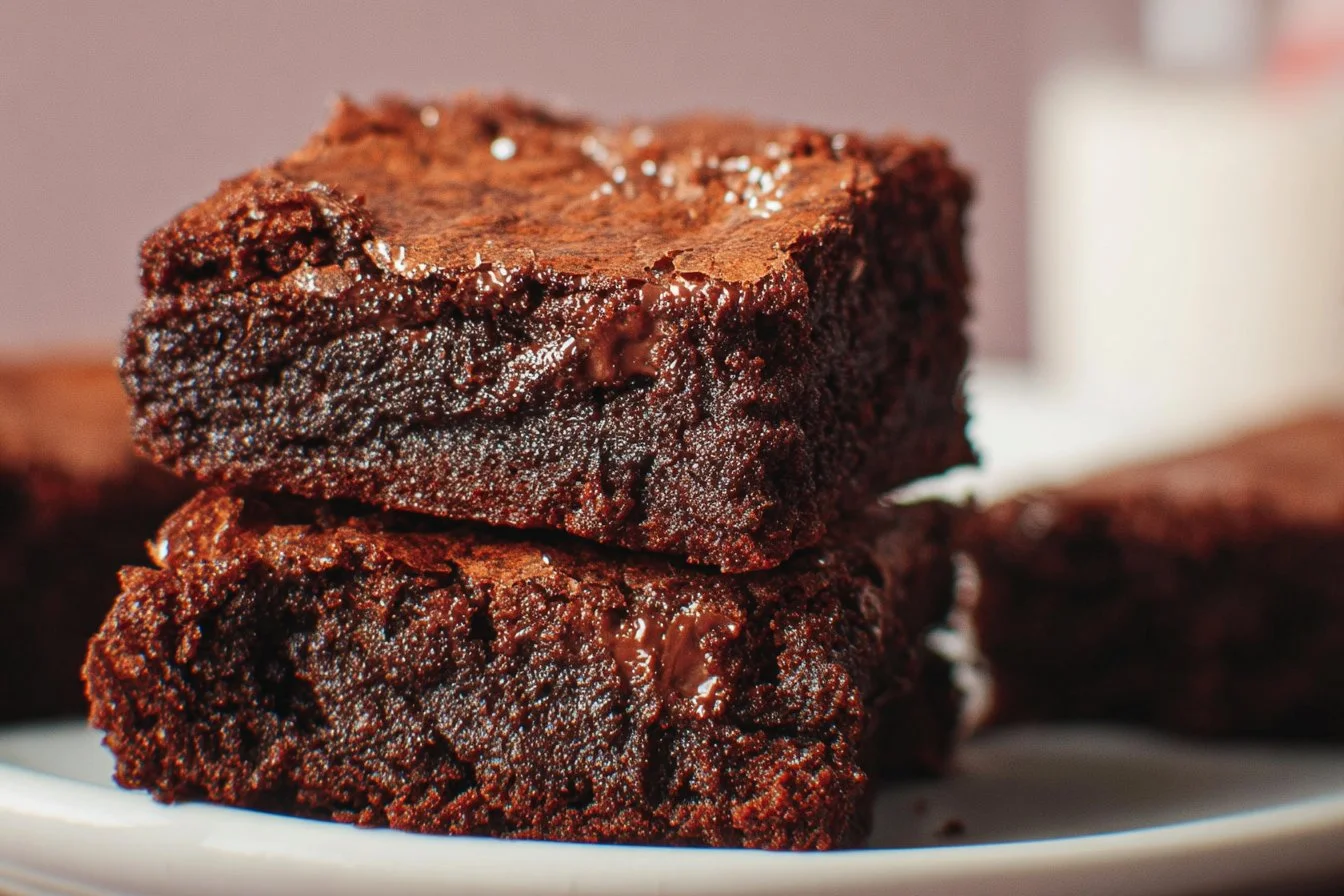 Delicious fudgy brownies with a rich chocolate texture and creamy finish.