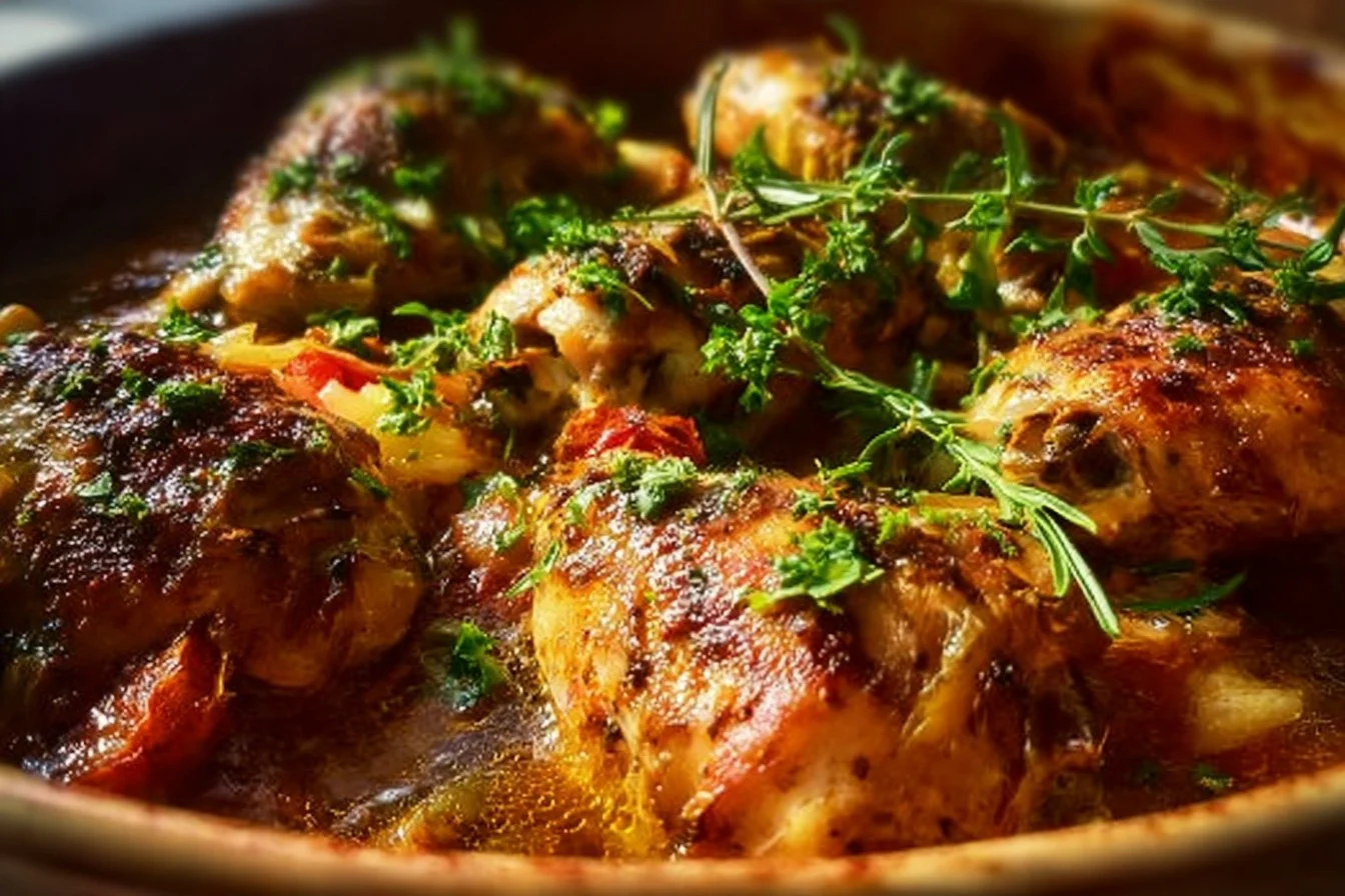 Baked Mediterranean Chicken Thighs (Easy One-pot, Low Fat) 3 Baked Mediterranean Chicken Thighs (Easy One-pot, Low Fat)