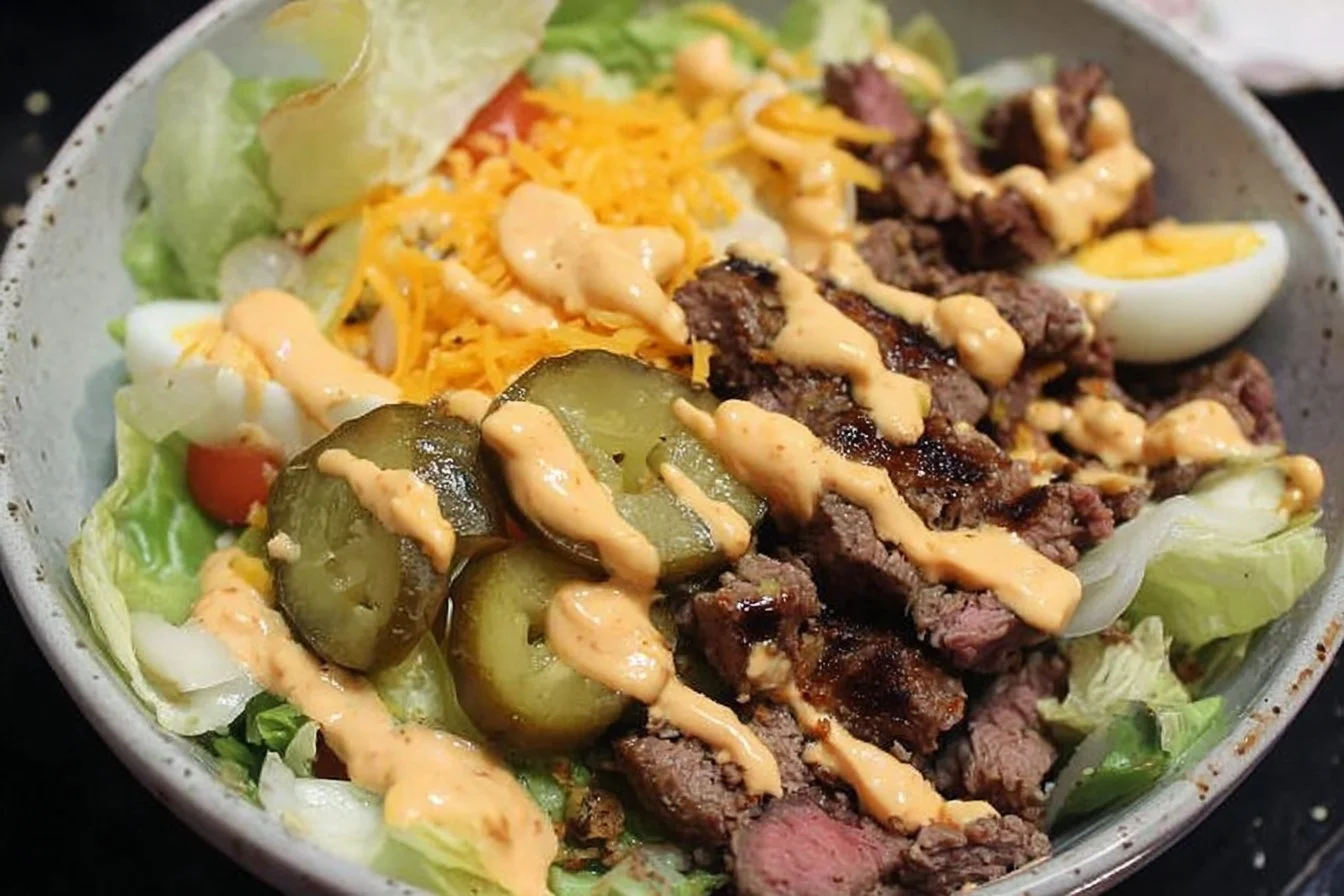 Delicious Big Mac Bowl recipe ideal for keto and high-protein diets