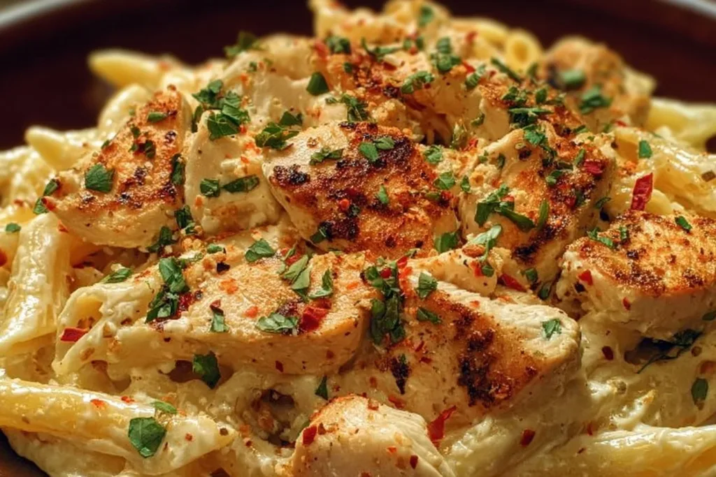 Boursin Chicken Pasta with creamy sauce and herbs