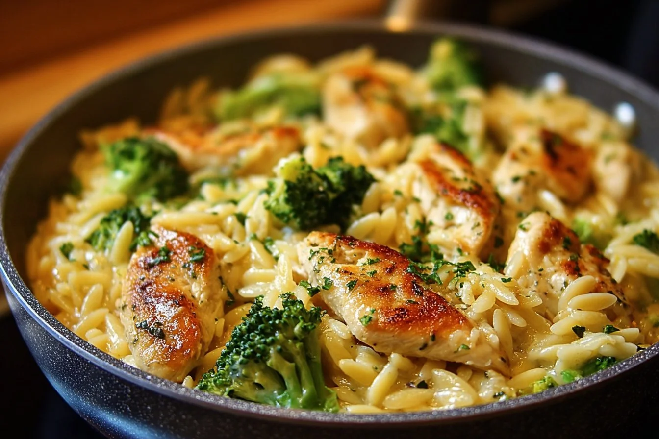 Cheesy Chicken Broccoli Orzo